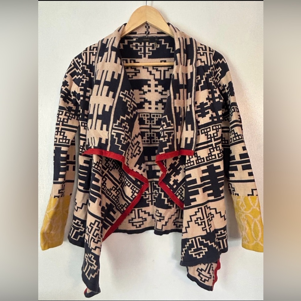 THML Aztec / Southwestern / Geometric Open Cardigan Sweater (XS)